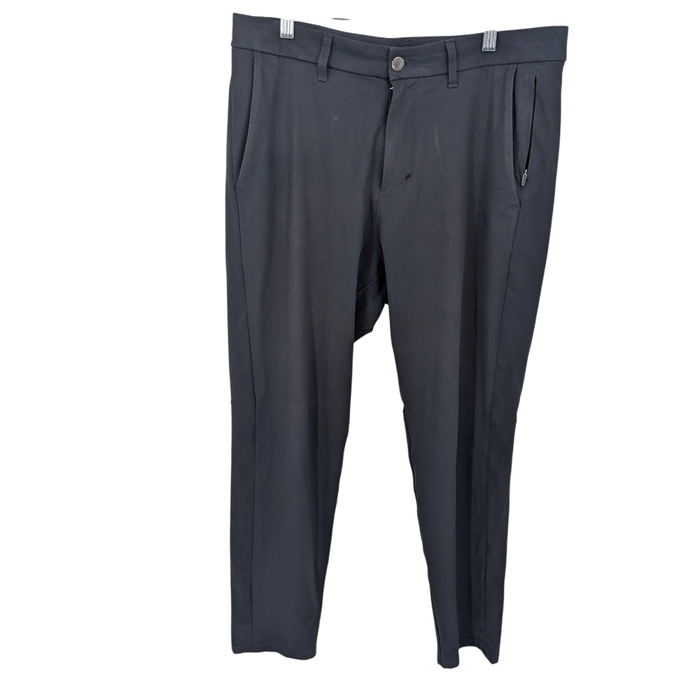 Lululemon Commission Pants Mens 32 Charcoal Gray Warpstreme Athleisure Slim Fit